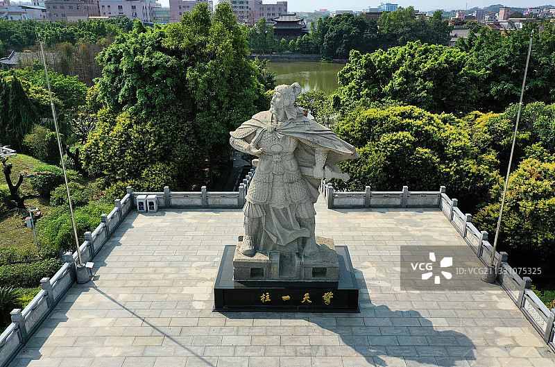 广东省东莞市石碣镇袁崇焕纪念园航拍图片素材