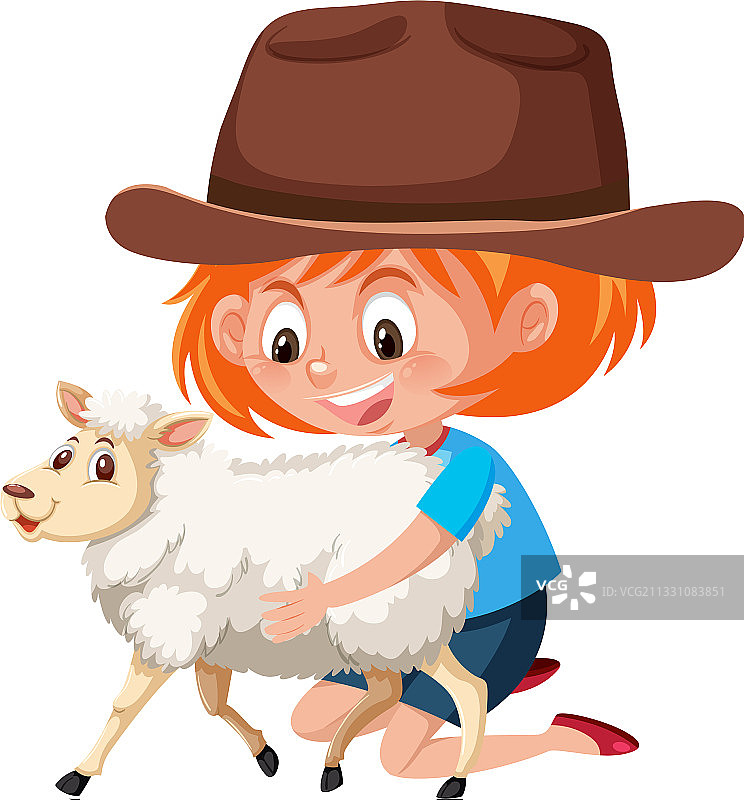 女孩拿着可爱的卡通动物形象图片素材