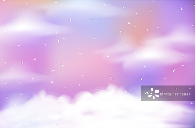 魔法童话粉彩天空背景图片素材