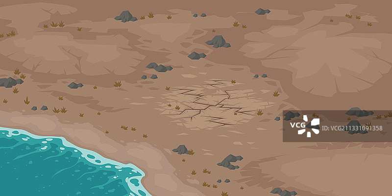 干裂土地上的荒凉海滩图片素材