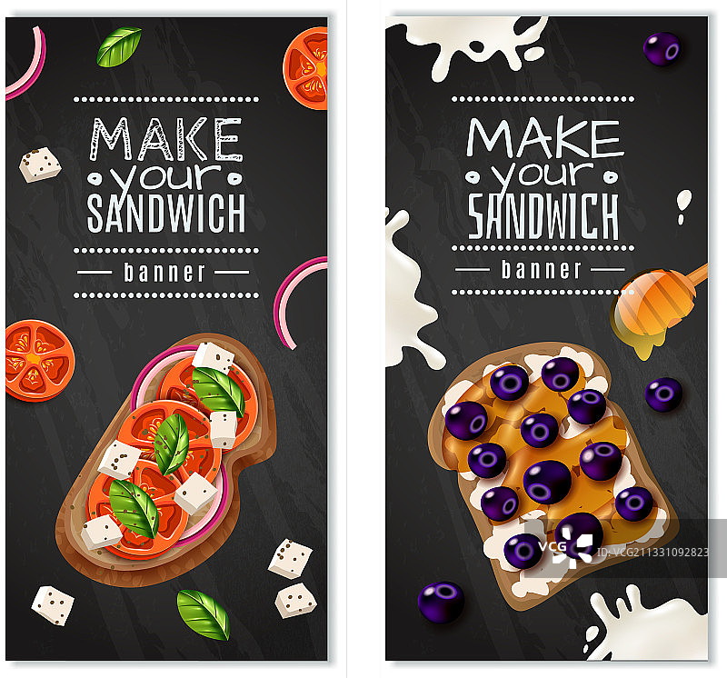 三明治竖版banner图片素材