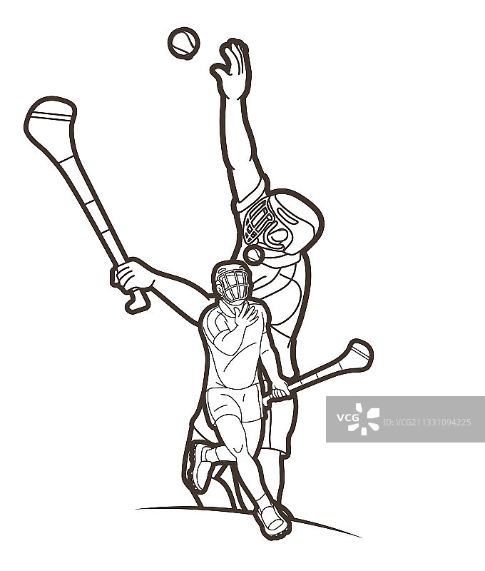 曲棍球运动员比赛瞬间图片素材