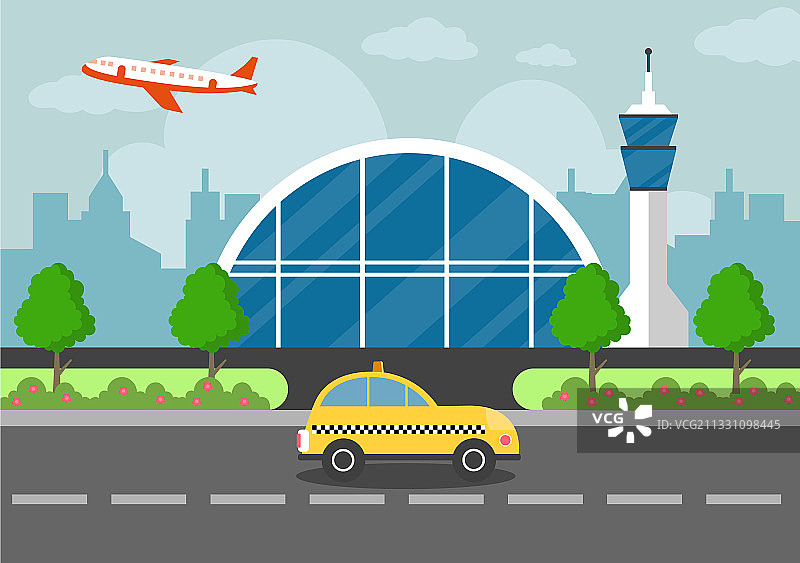 带有信息图的机场航站楼图片素材