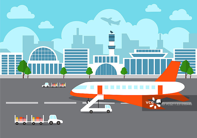 带有信息图的机场航站楼图片素材