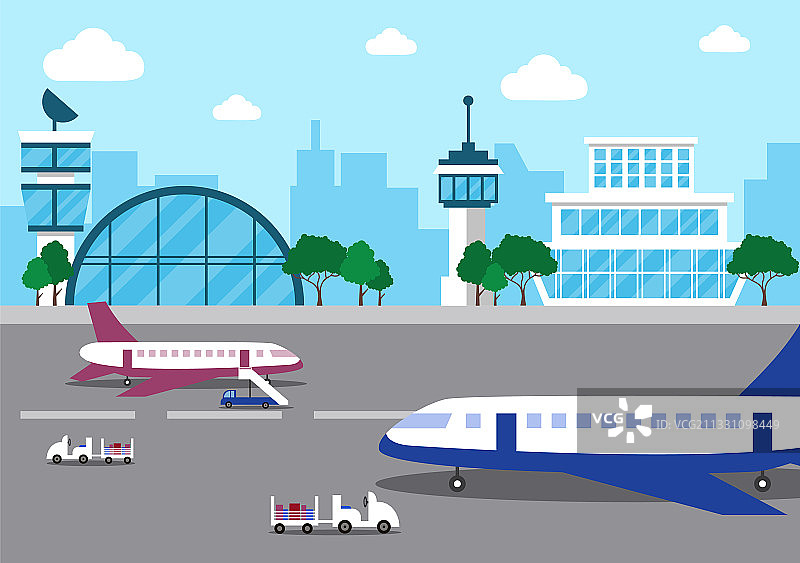 带有信息图的机场航站楼图片素材