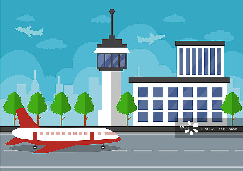 带有信息图的机场航站楼图片素材