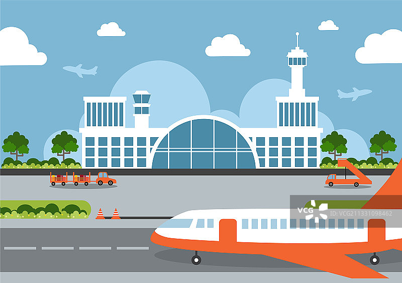 带有信息图的机场航站楼图片素材