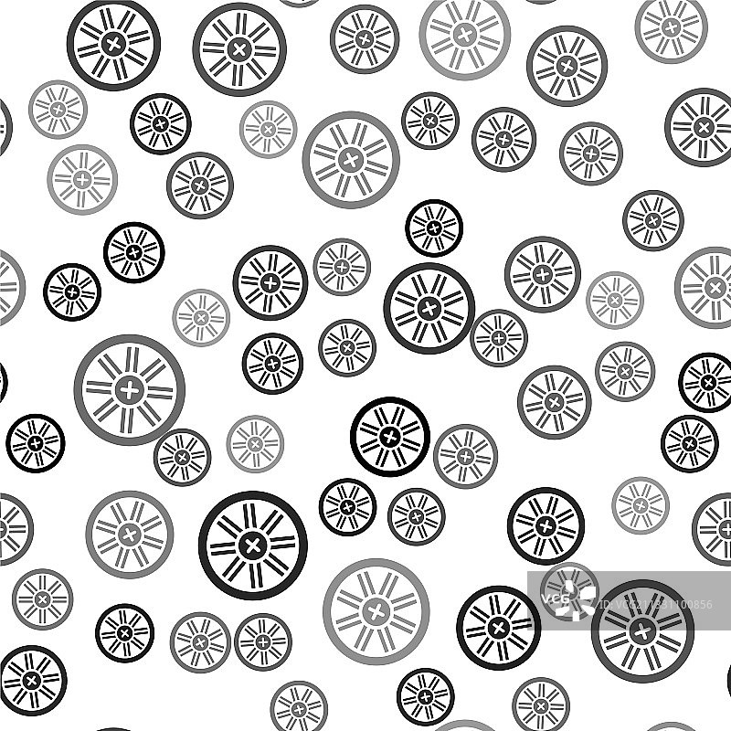 黑色老旧木轮图标无缝背景图片素材