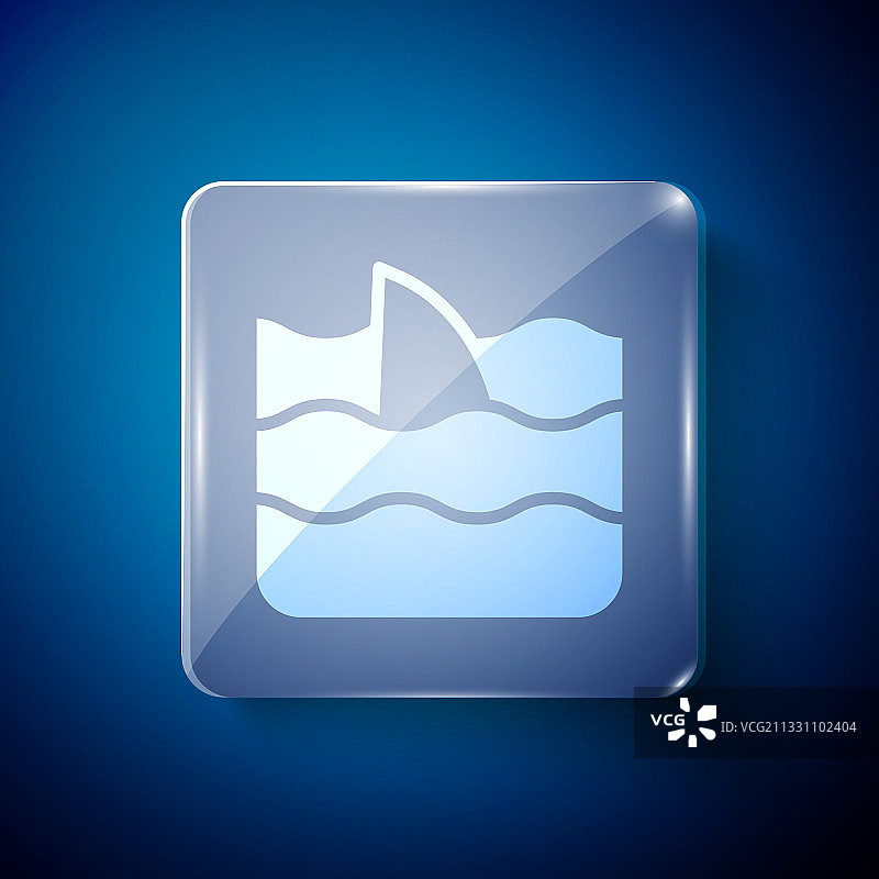 白色鲨鱼鳍海洋波浪图标图片素材