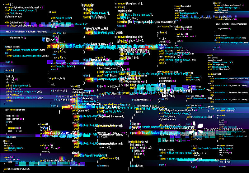带有故障程序代码的抽象背景图片素材