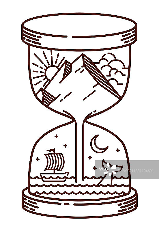 沙漏自然线条图片素材