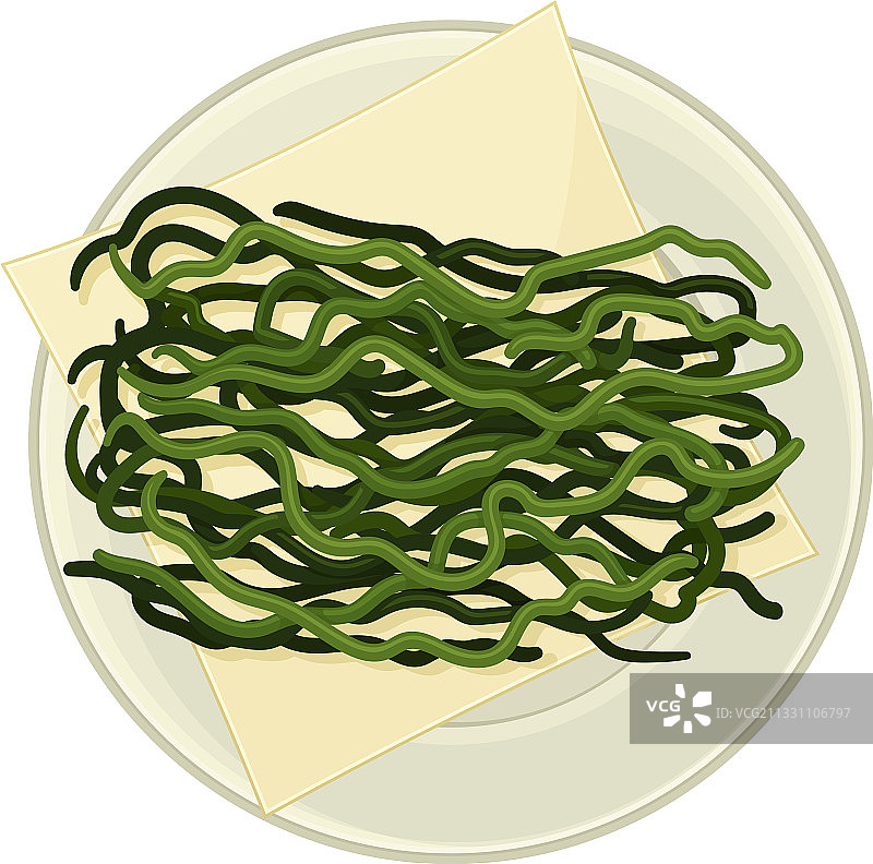 盘中煮裙带菜图片素材