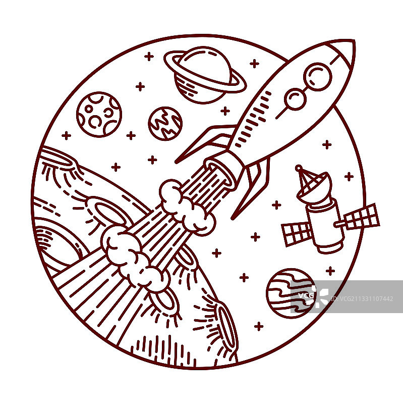 飞行火箭排列图片素材