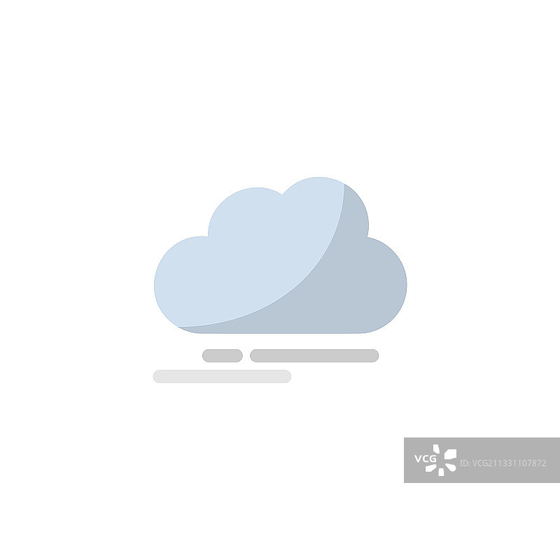 雾和云扁平风格图标，隔离天气图片素材