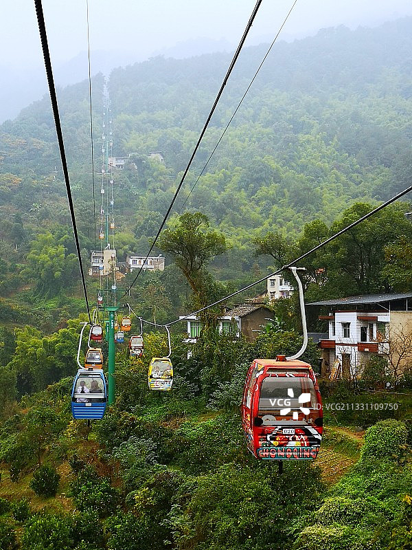缙云山生态旅游观光索道 重庆图片素材