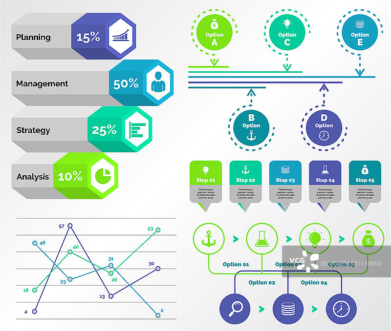 五套分析模板图片素材