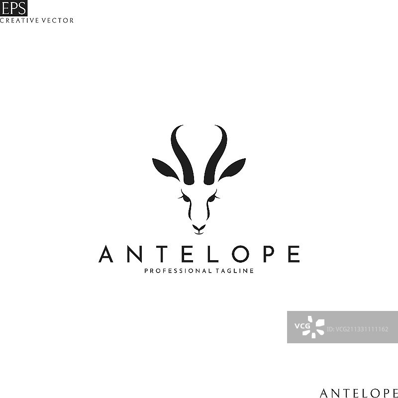 羚羊头部Logo模板图片素材