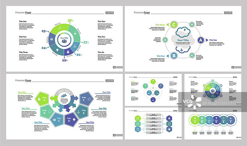 七个商务幻灯片模板集图片素材