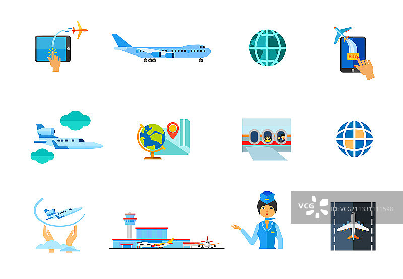 飞机图标合集图片素材