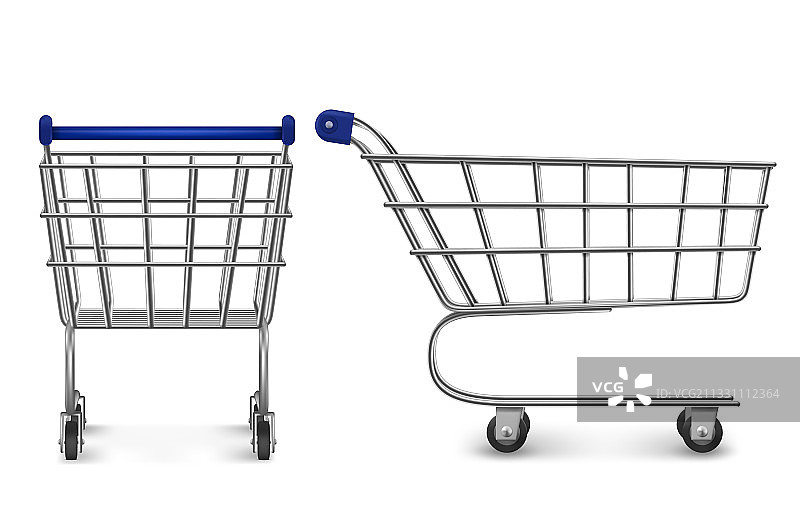 购物车俯视和侧视图（空）图片素材