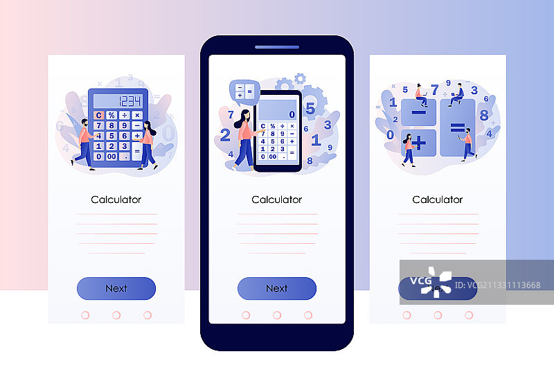 计算器App和计算小人图片素材