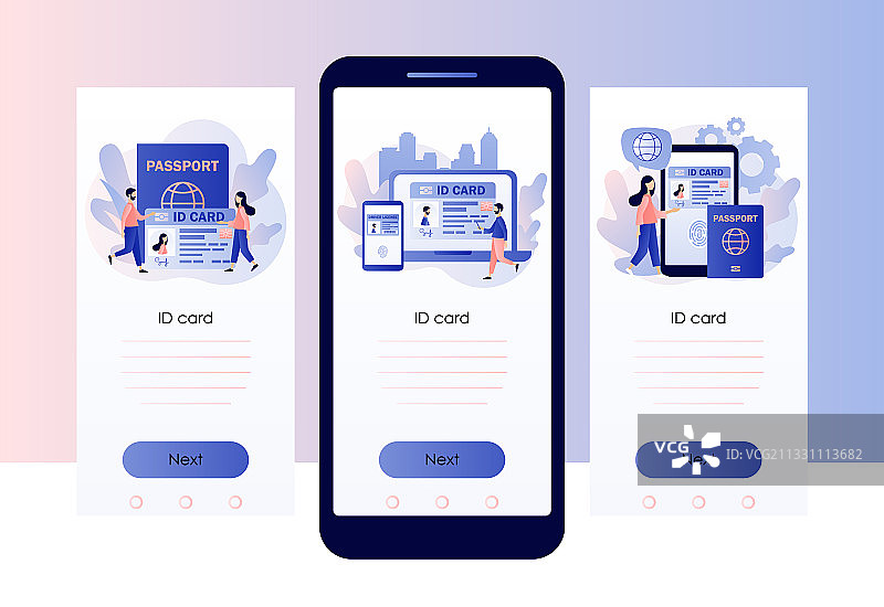 智能身份证数字护照和驾驶执照图片素材