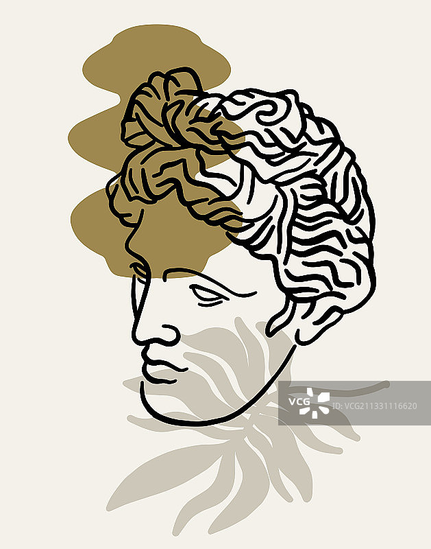 手绘扁平风格阿波罗头像图片素材