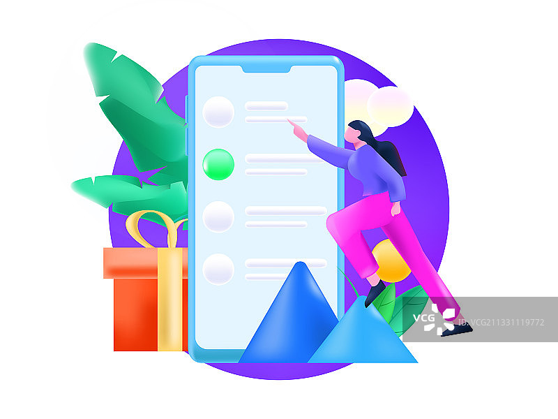 3d创意邀请用户进行问卷调查矢量人物插画图片素材