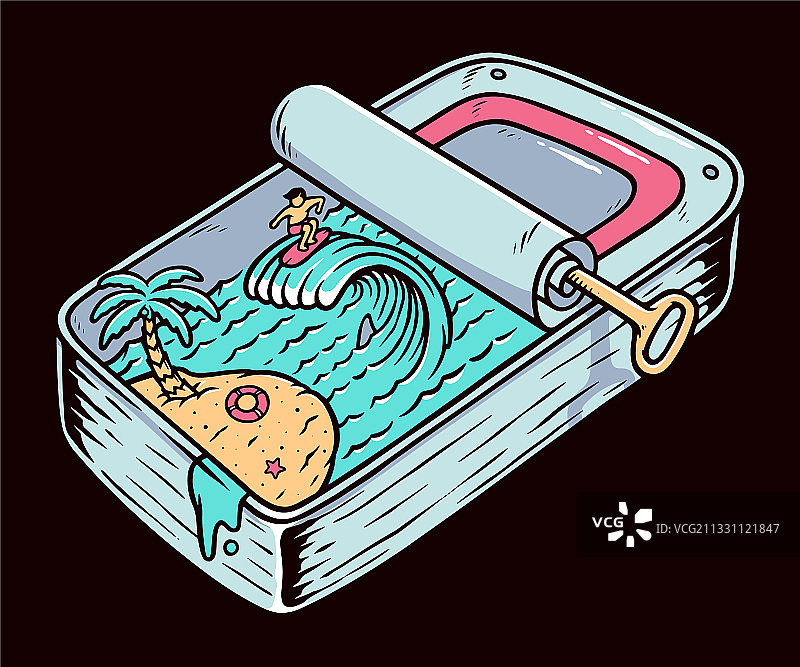 沙丁鱼罐头海滩景色图片素材