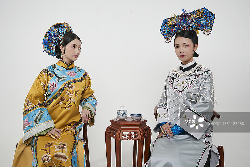 清代女性古装造型（清朝古装）图片素材