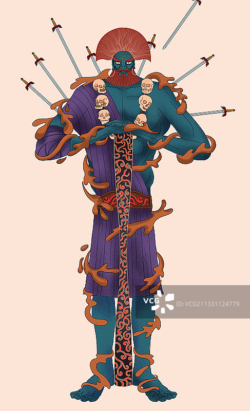 神话西游记故事沙和尚怪物站立人形沙僧怪兽图片素材