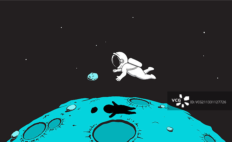 失重状态下的宇航员图片素材