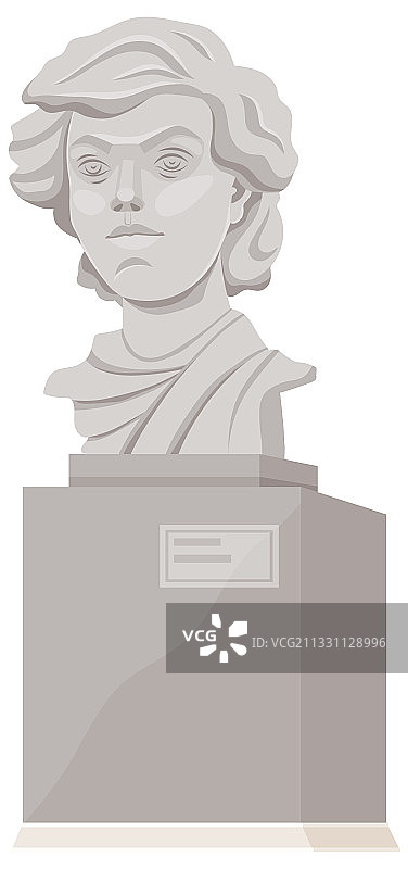 城市公园内的混凝土纪念碑胸像图片素材