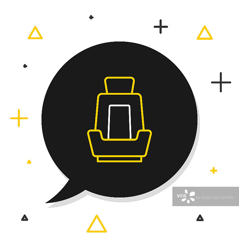 白色背景上的线性汽车座椅图标图片素材