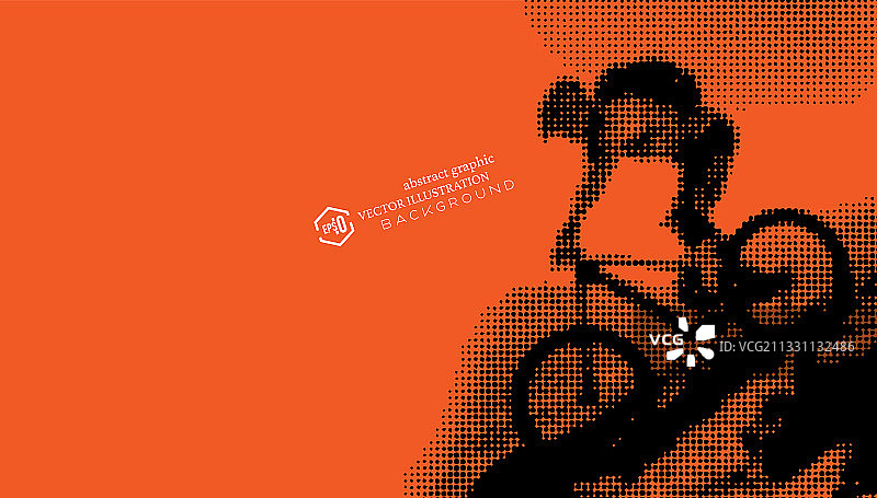 半色调骑自行车山路冒险越野比赛，抽象矢量娱乐休闲运动背景图片素材