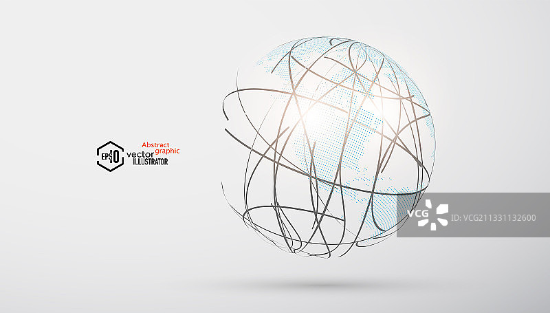 粒子点组合成的世界地图地球，抽象矢量高科技全球化贸易商业背景图片素材