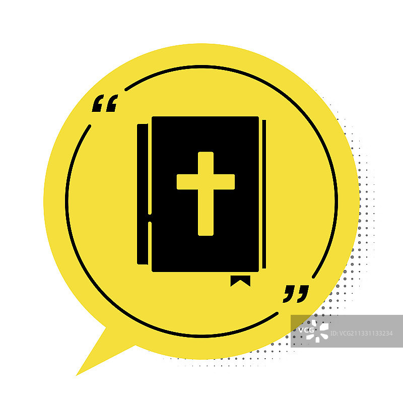 白色背景上的黑色圣经书籍图标图片素材