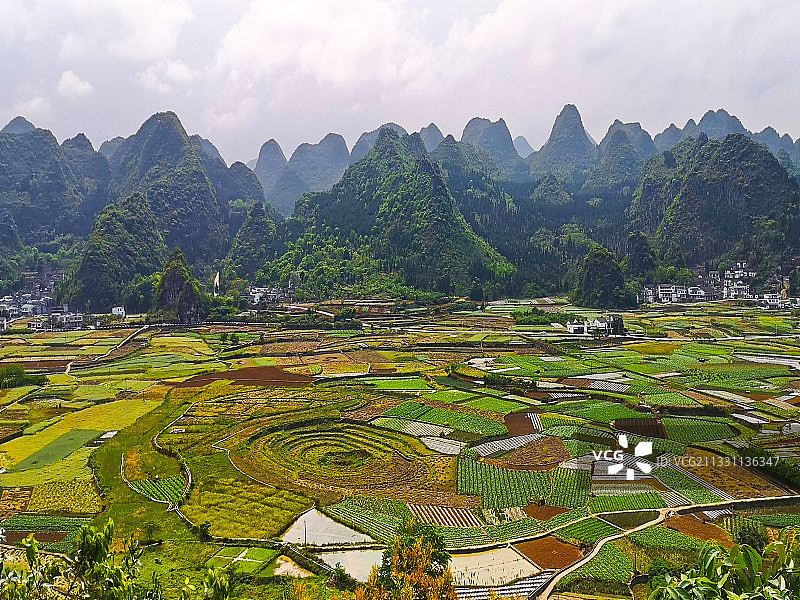 万峰林八卦田图片素材