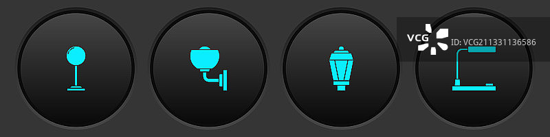 落地灯、壁灯、庭院灯套装图片素材