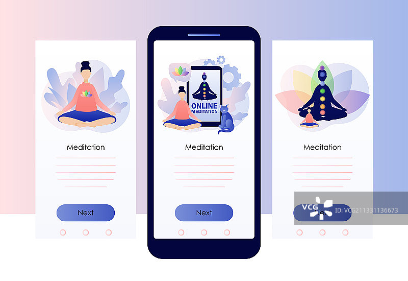 莲花坐姿冥想小人概念图片素材