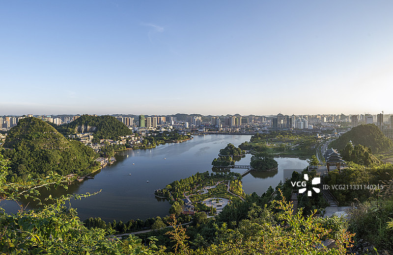 安顺虹山湖全景图片素材
