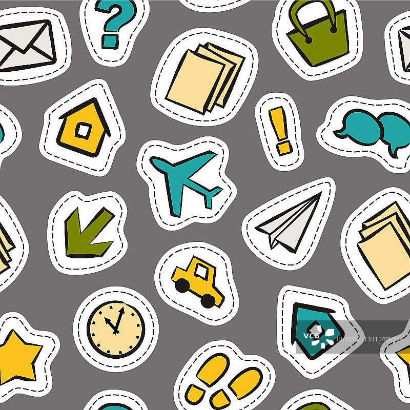 手绘贴纸无缝图案图片素材