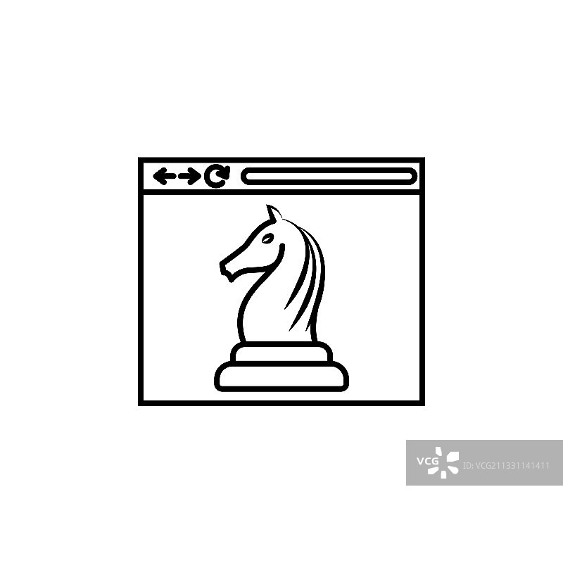 可使用的网络象棋线性图标标志和符号图片素材