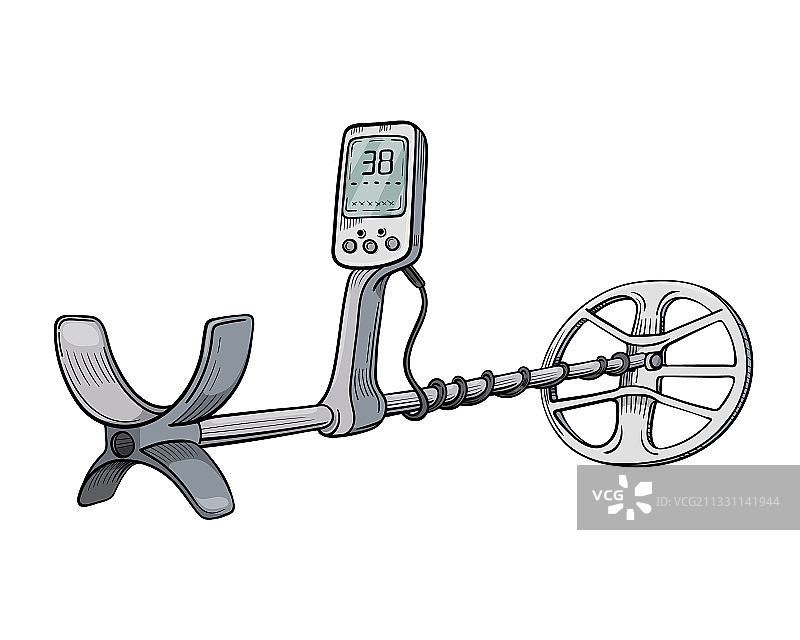 白色背景上隔离的金属探测器图片素材