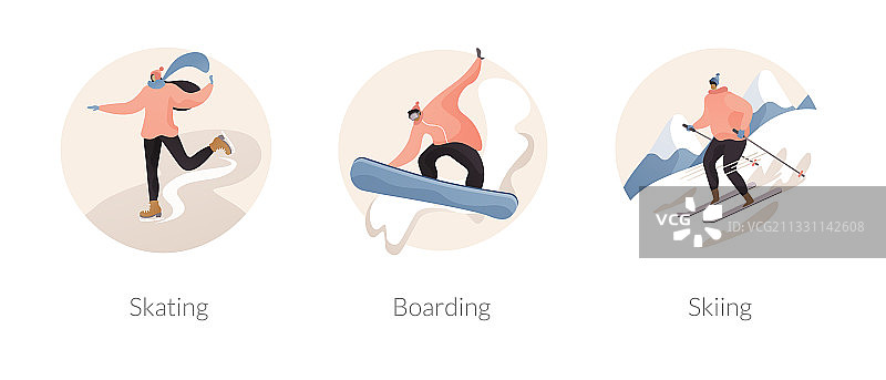 冬季运动抽象概念图片素材