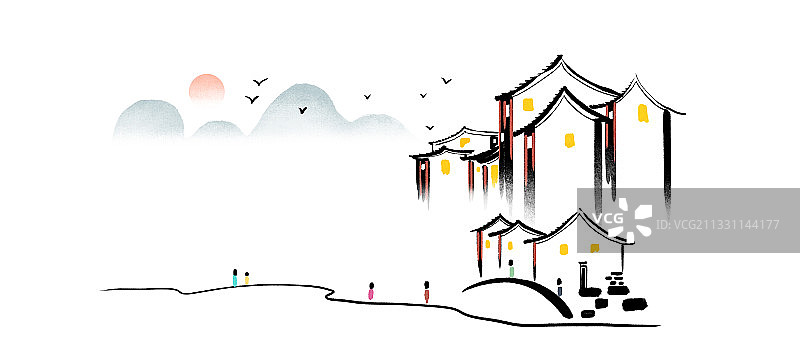 江南水乡风景图片素材