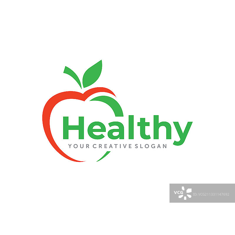 健康营养苹果标志设计图片素材