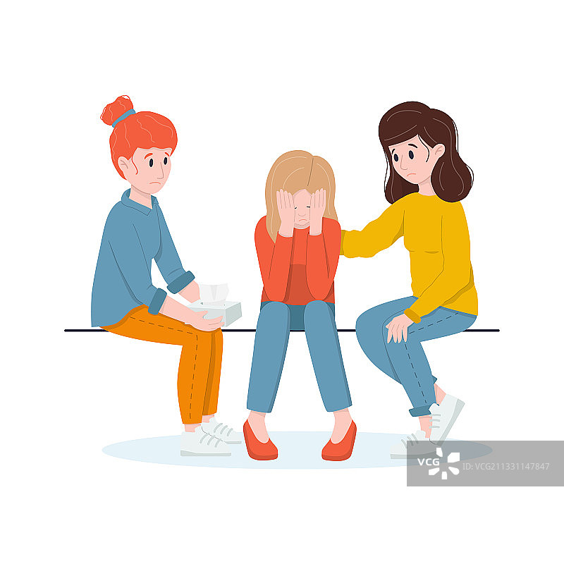 女性互相支持安慰图片素材