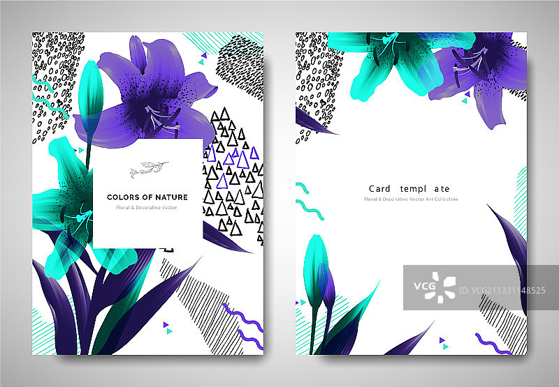 绿色植物邀请卡模板设计图片素材