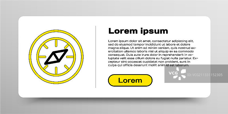 白色背景上的罗盘图标线条图片素材